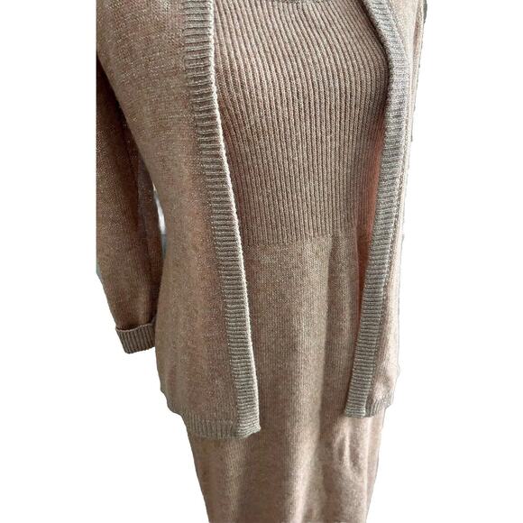 ANNE FOGARTY Vintage 1970s Metallic Knit Sweater Maxi Dress and Cardigan Set MED - Picture 14 of 16